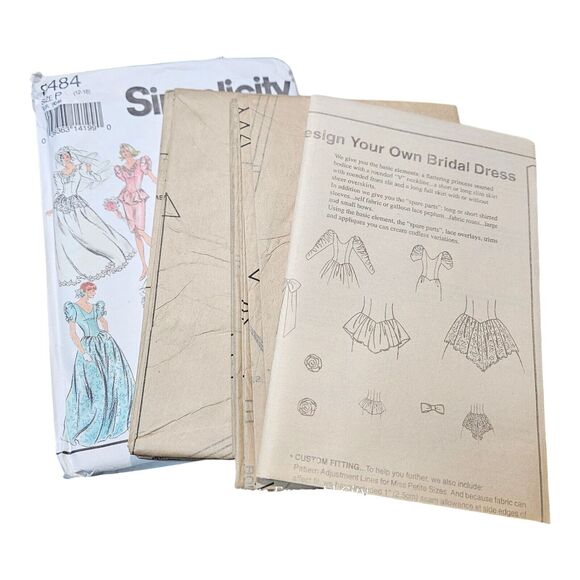 Vtg Simplicity 8484 Wedding Dress Pattern Retro Size 12-16 Uncut Taylor Fashion - Picture 4 of 8